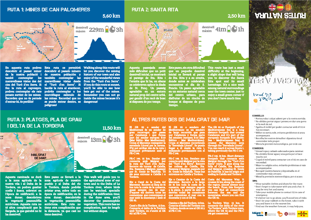 Malgrat a Peu Rutes Natura Malgrat a Peu