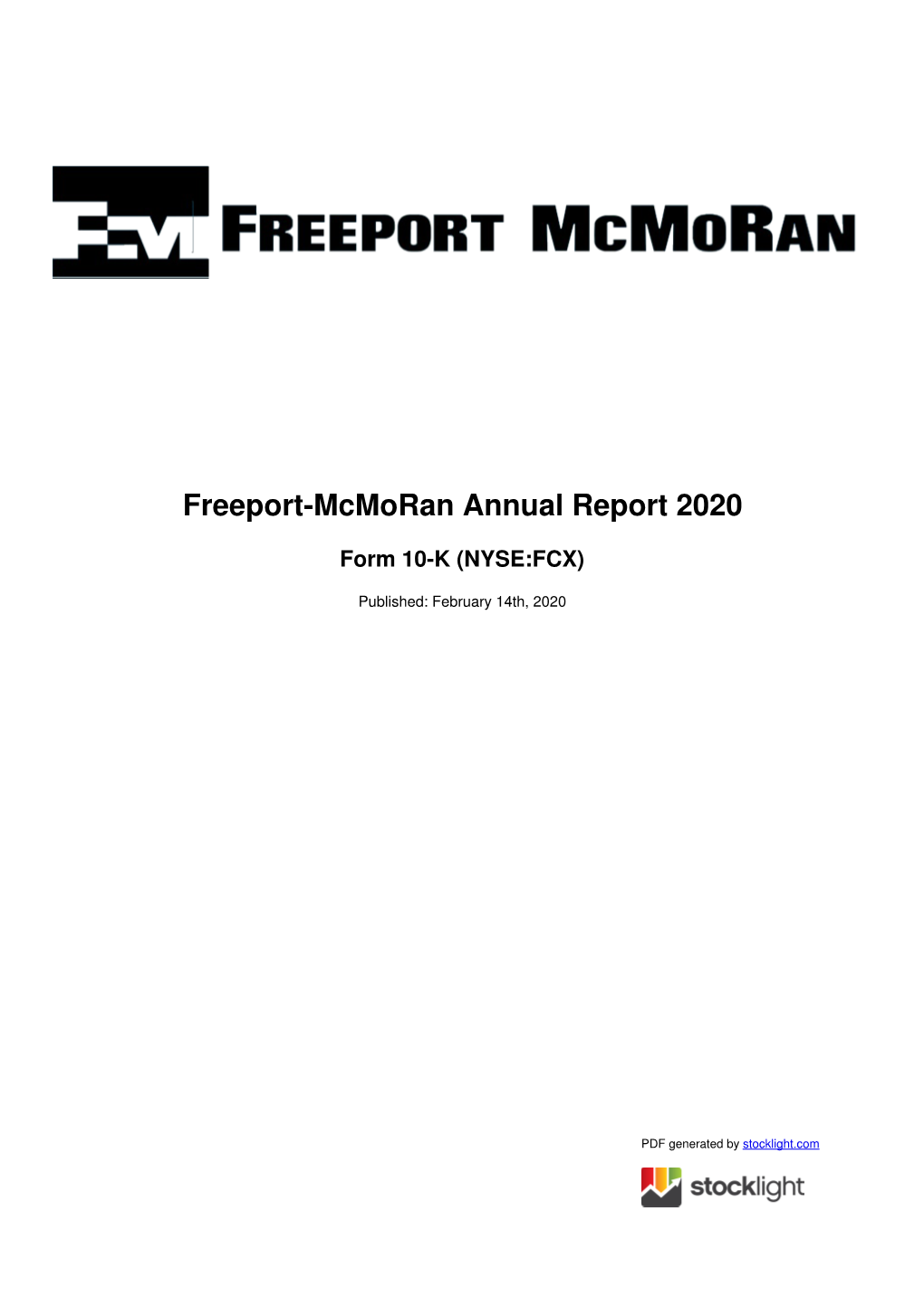 Freeport-Mcmoran Annual Report 2020