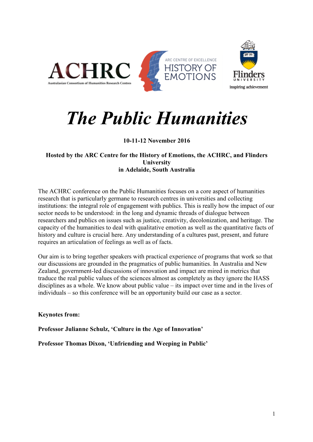 The Public Humanities