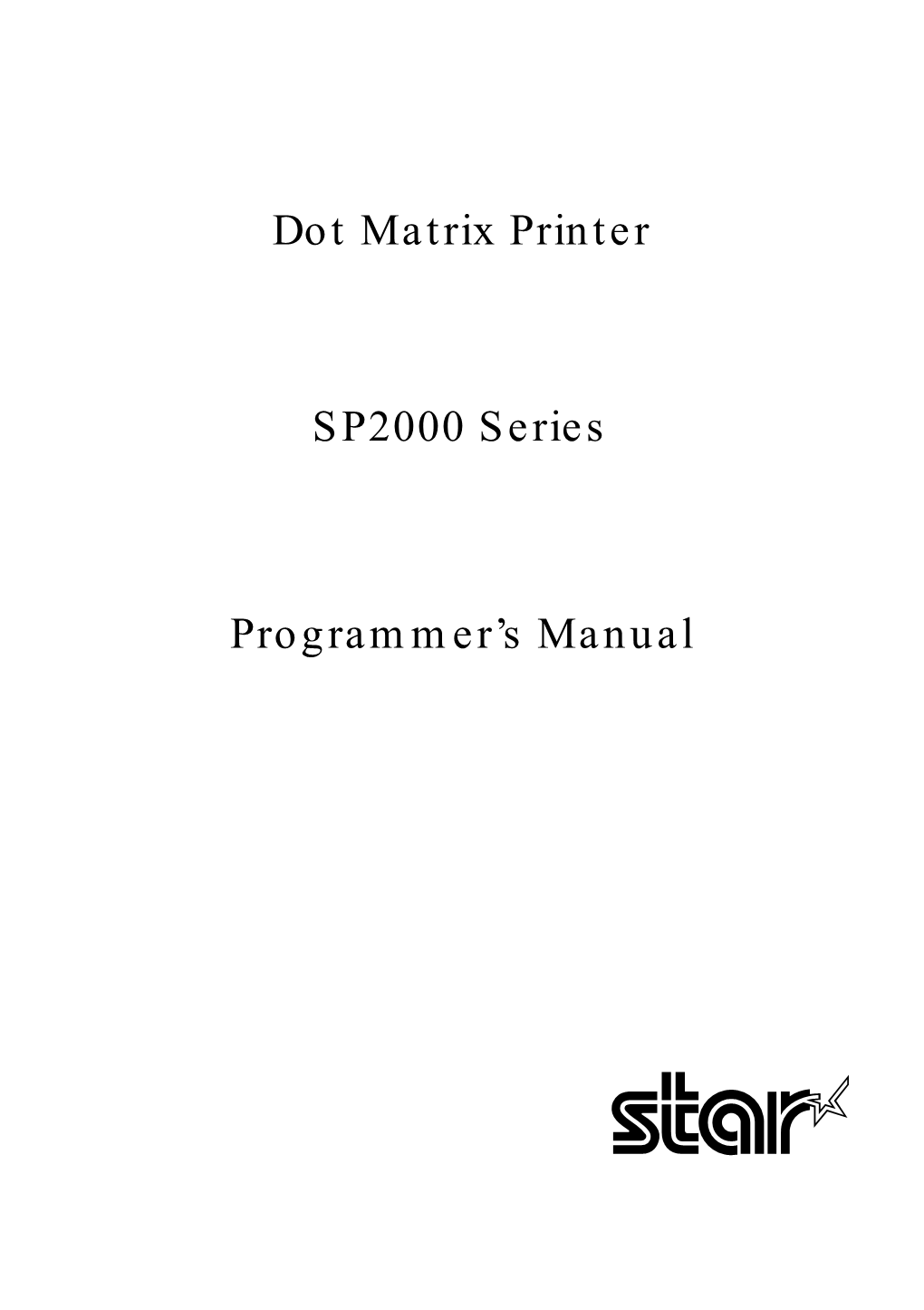 Programmer's Manual SP2000 Series