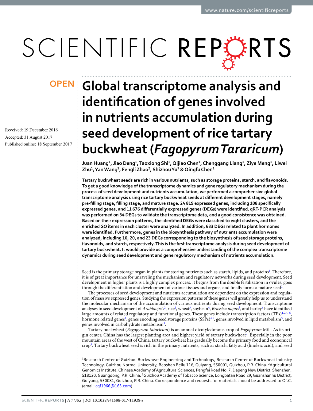 Global Transcriptome Analysis and Identification of Genes Involved In