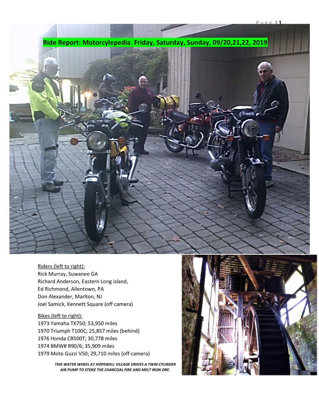 Ride Report: Motorcylepedia. Friday, Saturday, Sunday, 09/20,21,22, 2019