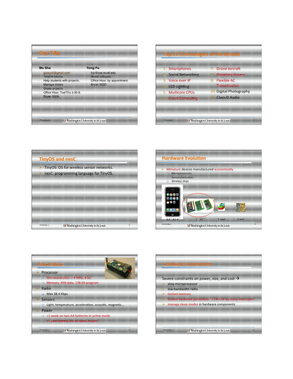 Our Tas Top 11 Technologies of the Decade Tinyos and Nesc Hardware Evolu On