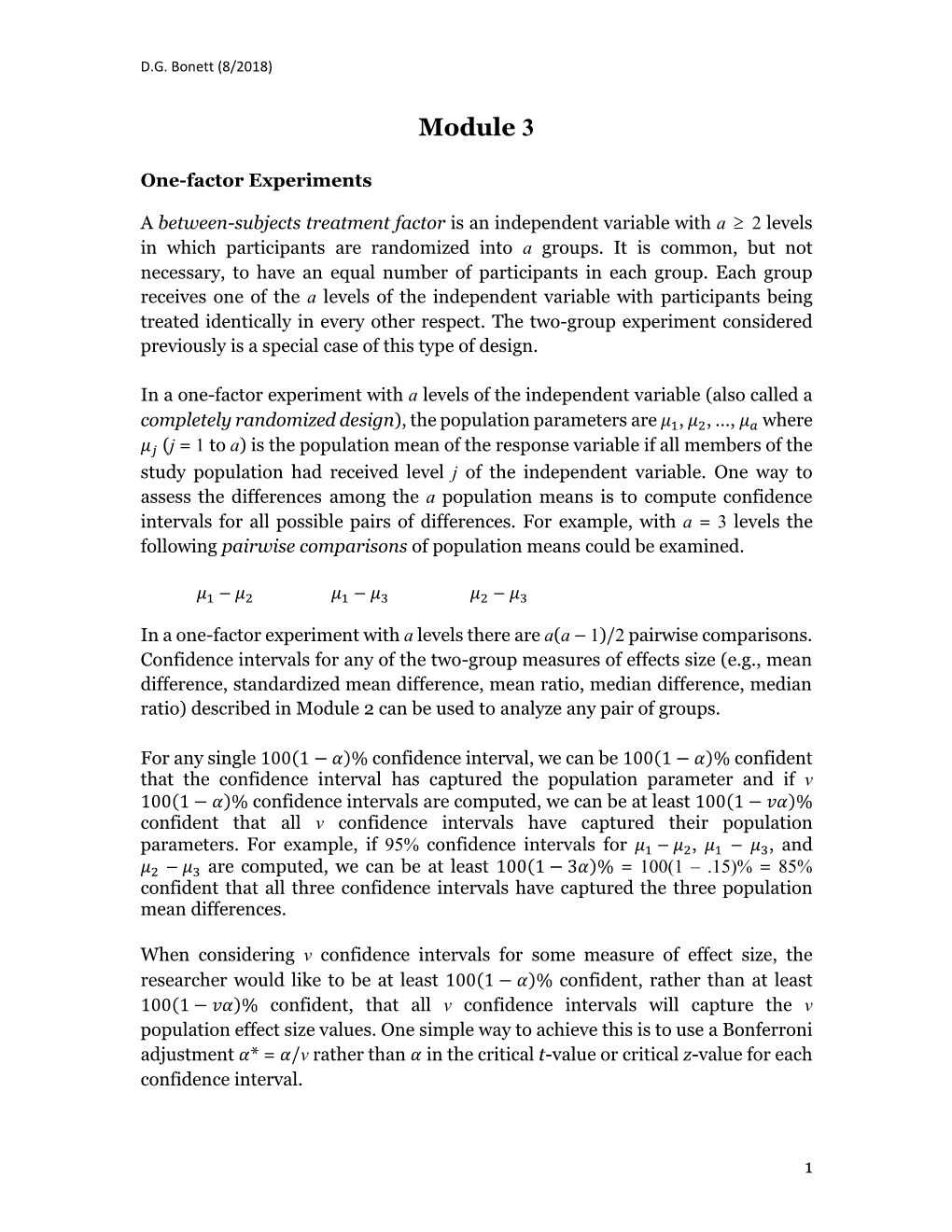 Single-Factor Experiments