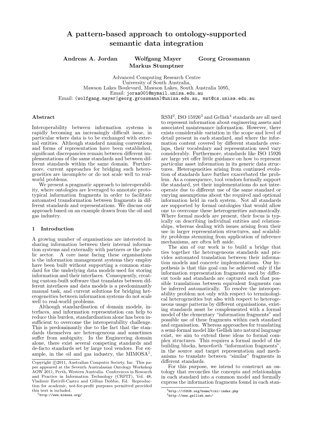 A Pattern-Based Approach to Ontology-Supported Semantic Data Integration