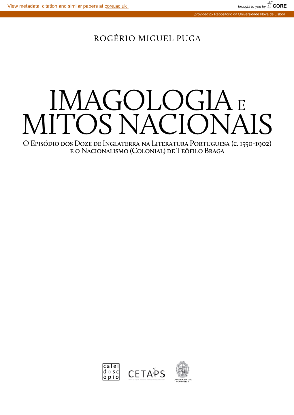 Imagologia E Mitos Nacionais O Episódio Dos Doze De Inglaterra Na Literatura Portuguesa (C