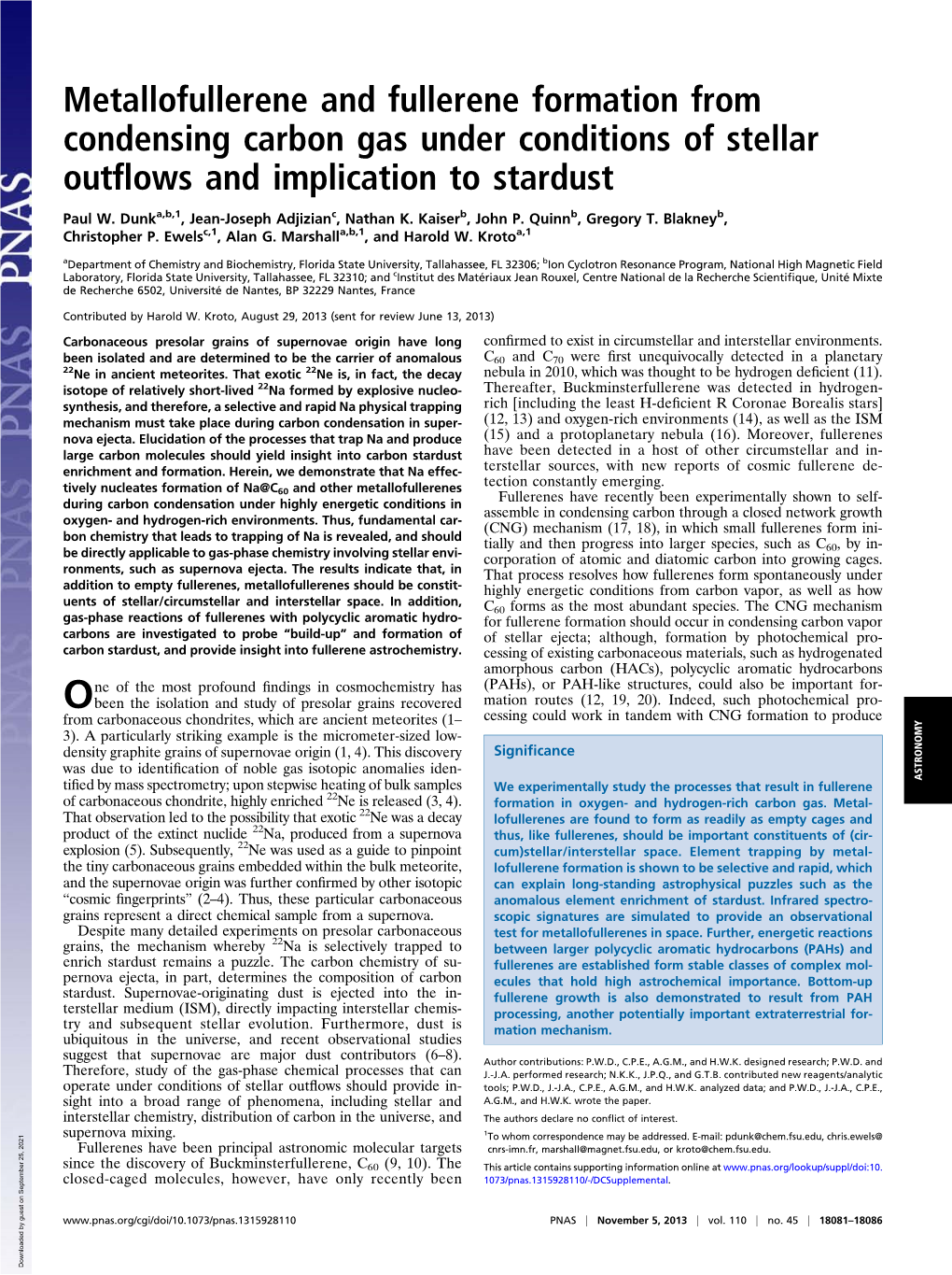 Metallofullerene and Fullerene Formation from Condensing Carbon Gas Under Conditions of Stellar Outflows and Implication to Star