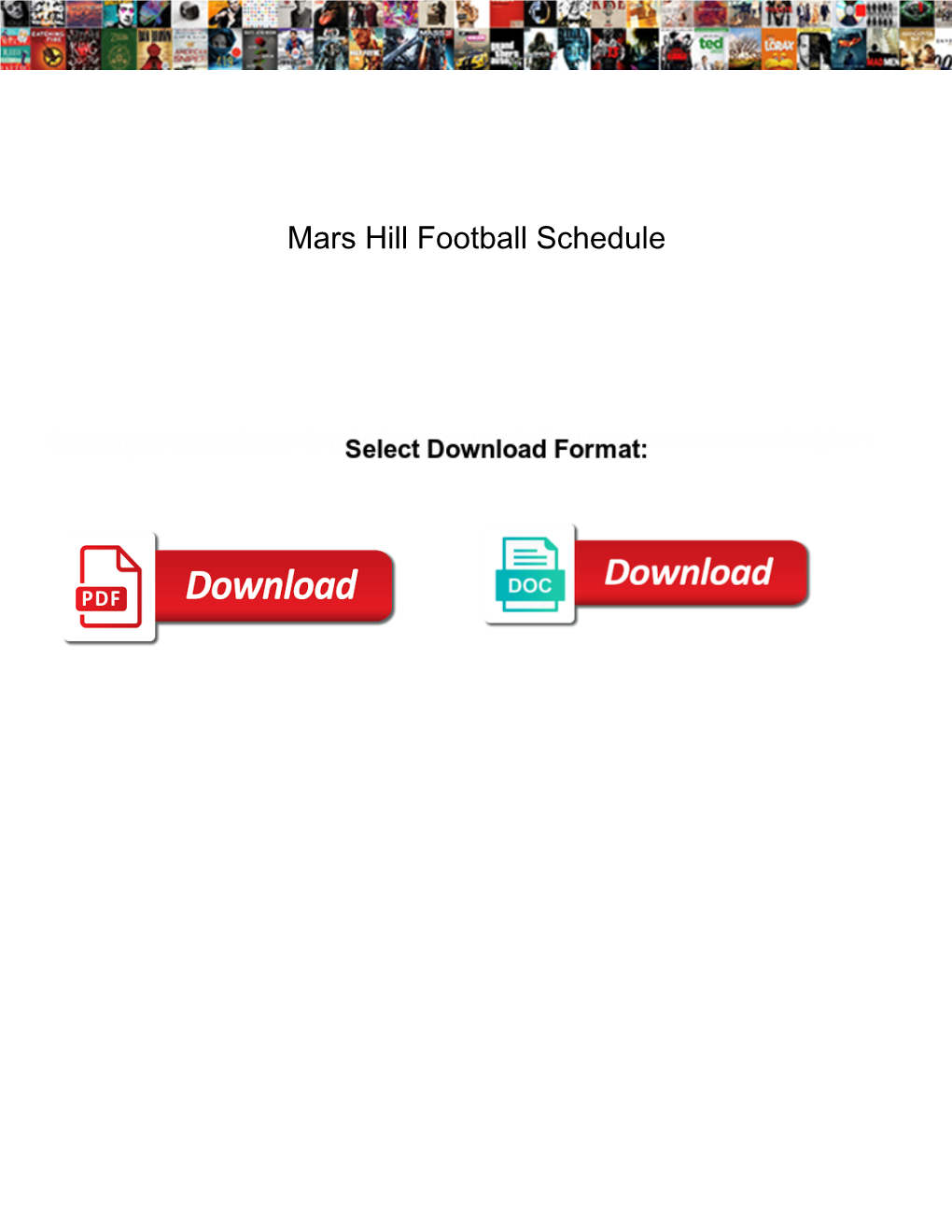 Mars Hill Football Schedule
