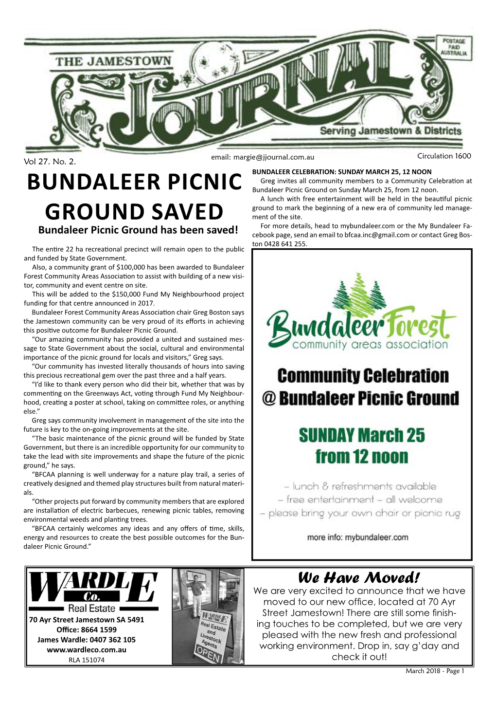 Bundaleer Picnic Ground Saved