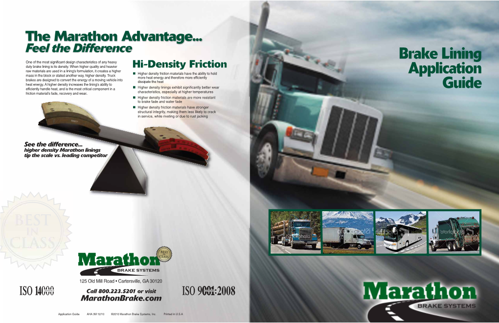 Brake Lining Application Guide Marathonbrake.Com