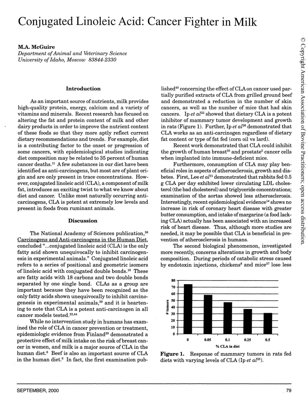 Conjugated Linoleic Acid: Cancer Fighter in Milk