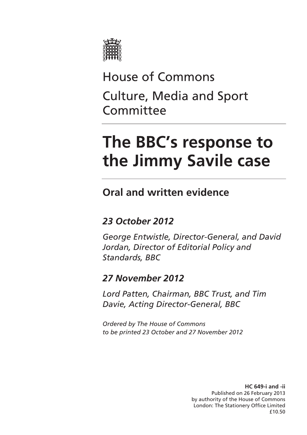 The BBC's Response to the Jimmy Savile Case