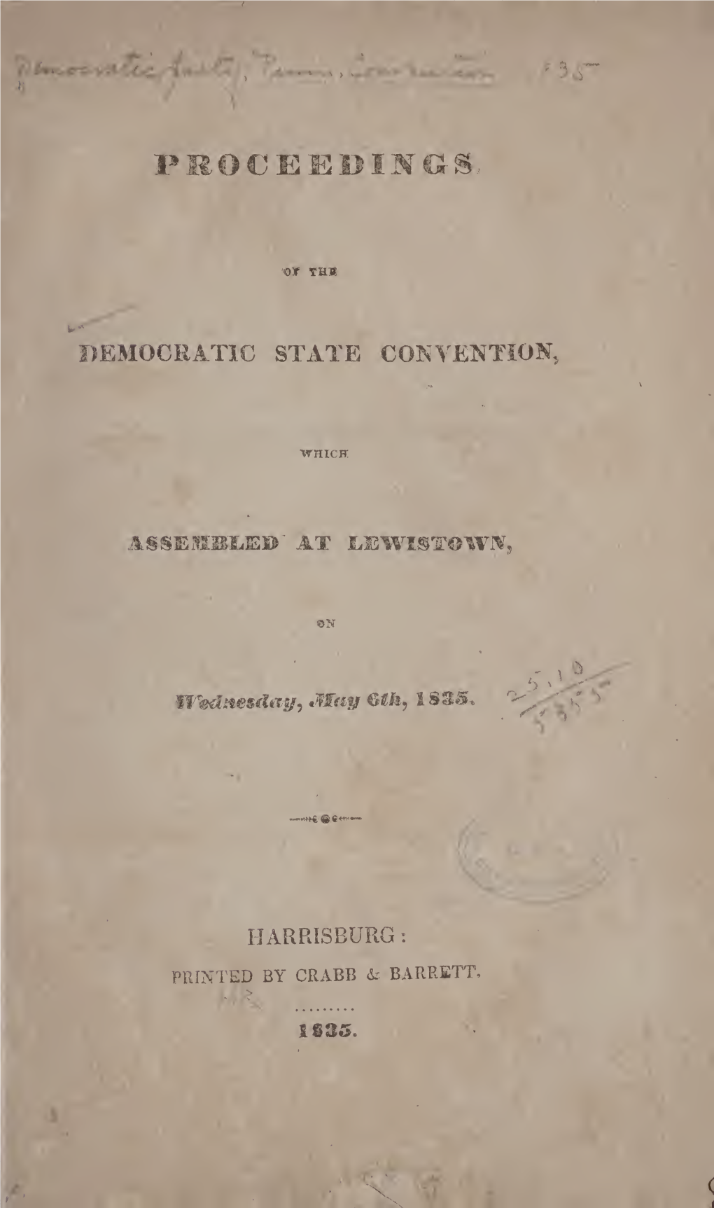 Proceedings of the Democratic State Convention