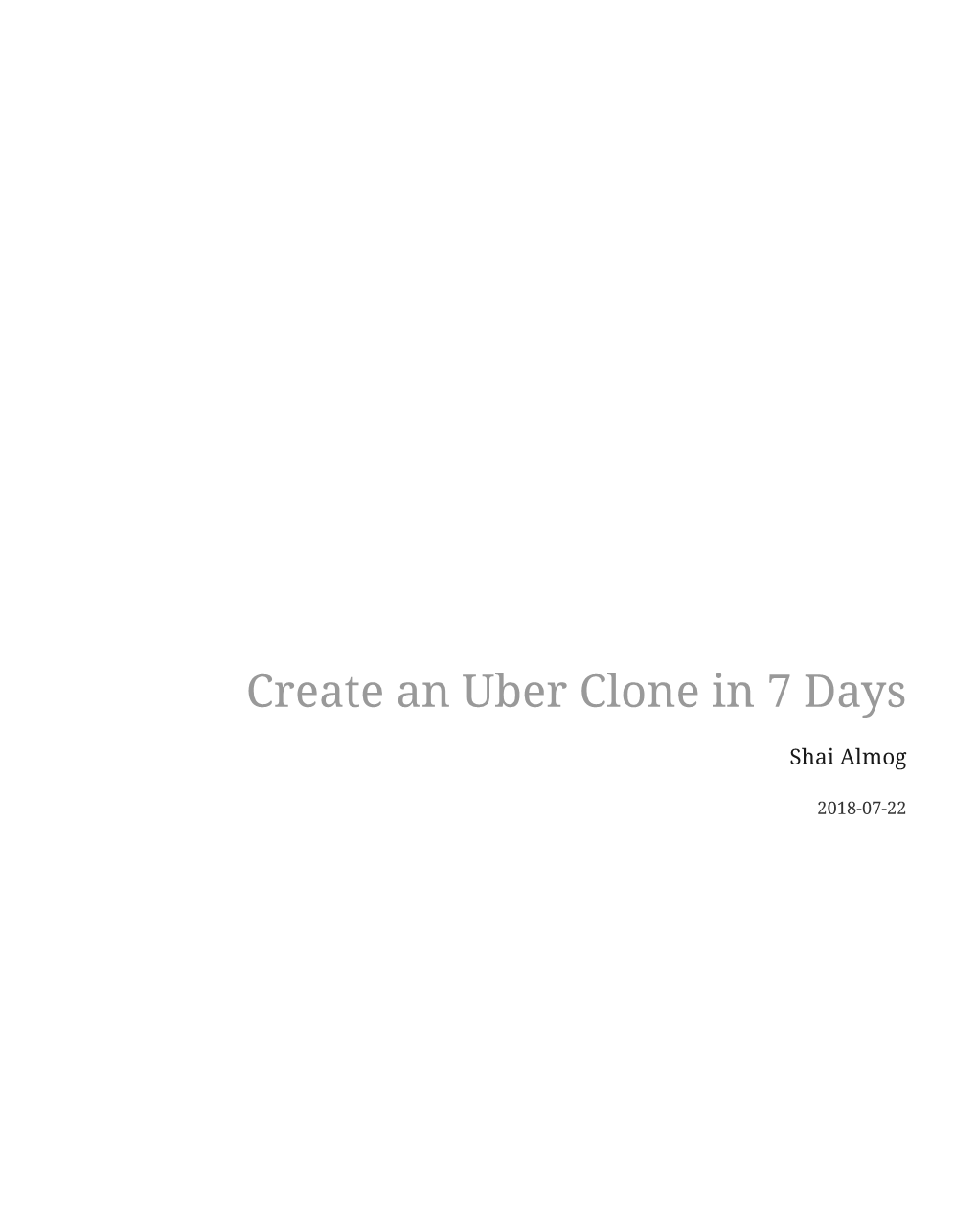 Create an Uber Clone in 7 Days