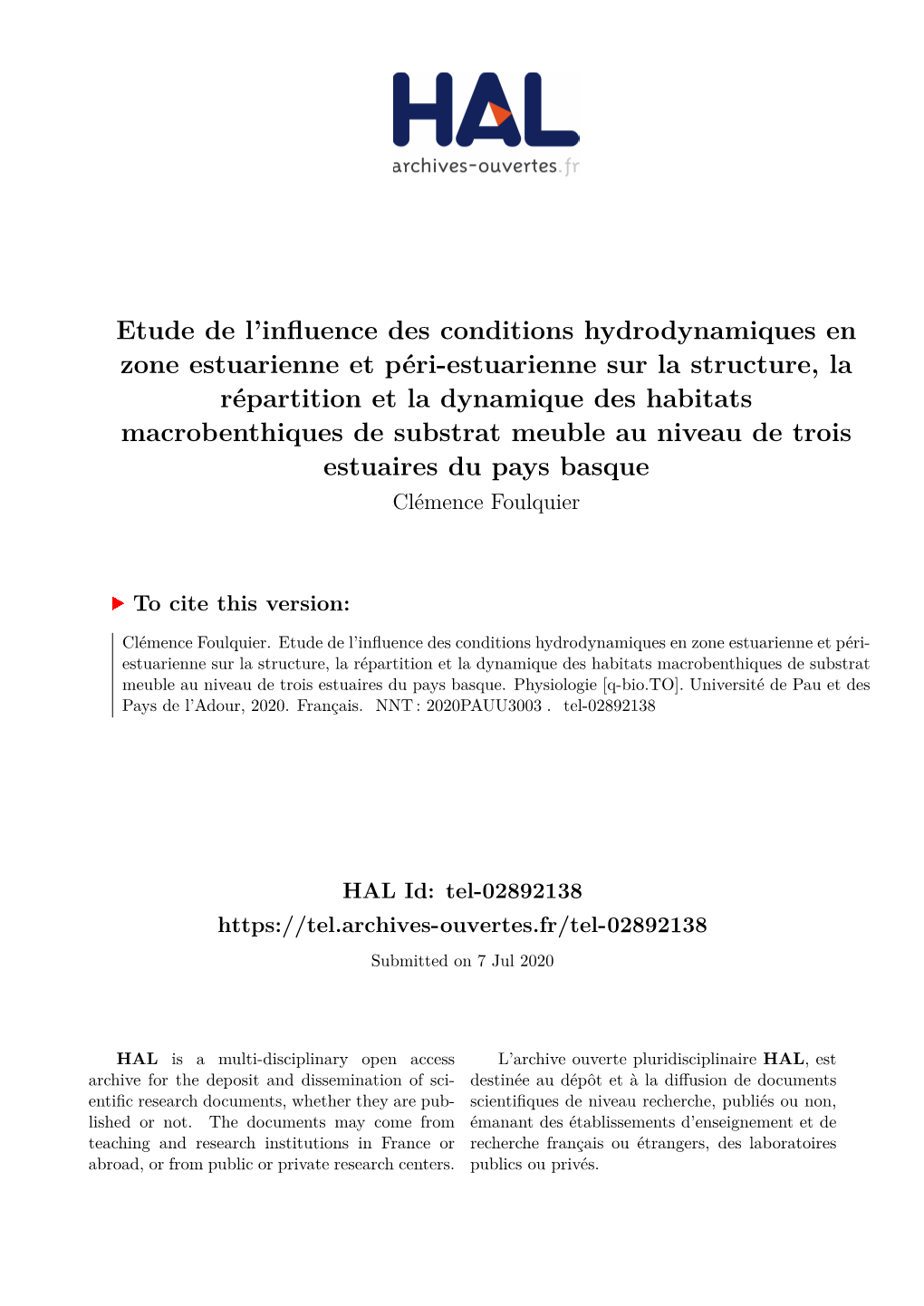 Etude De L'influence Des Conditions Hydrodynamiques En Zone