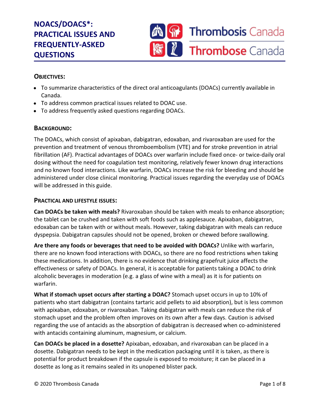 DOACS COMPARISON and Faqs