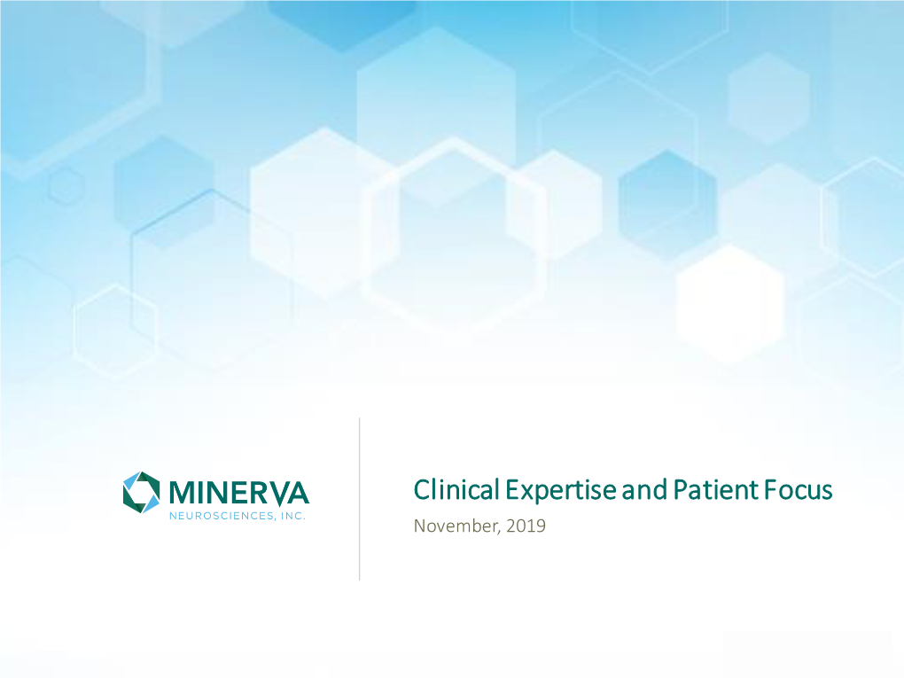 Clinical Expertise and Patient Focus November, 2019