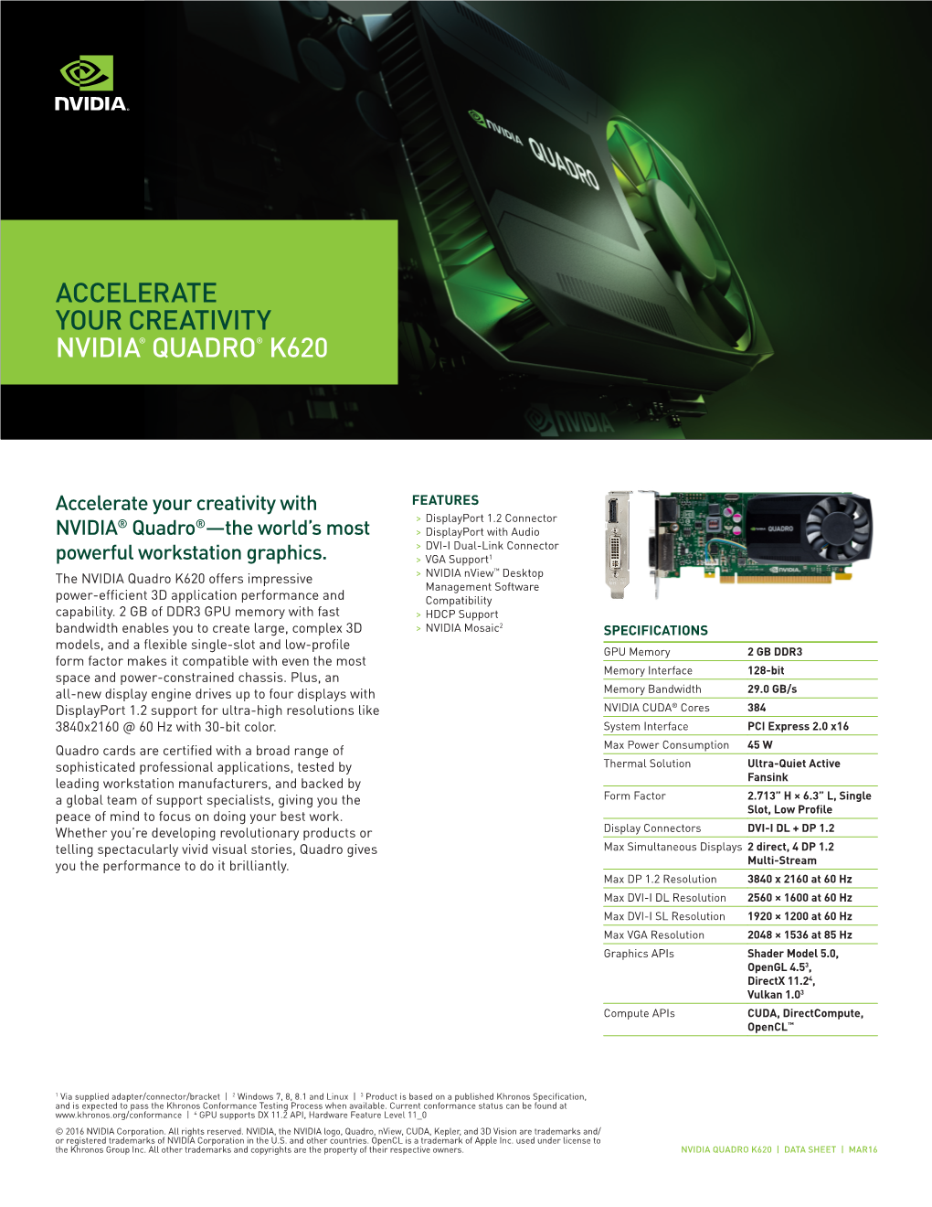 Datasheet Quadro K600