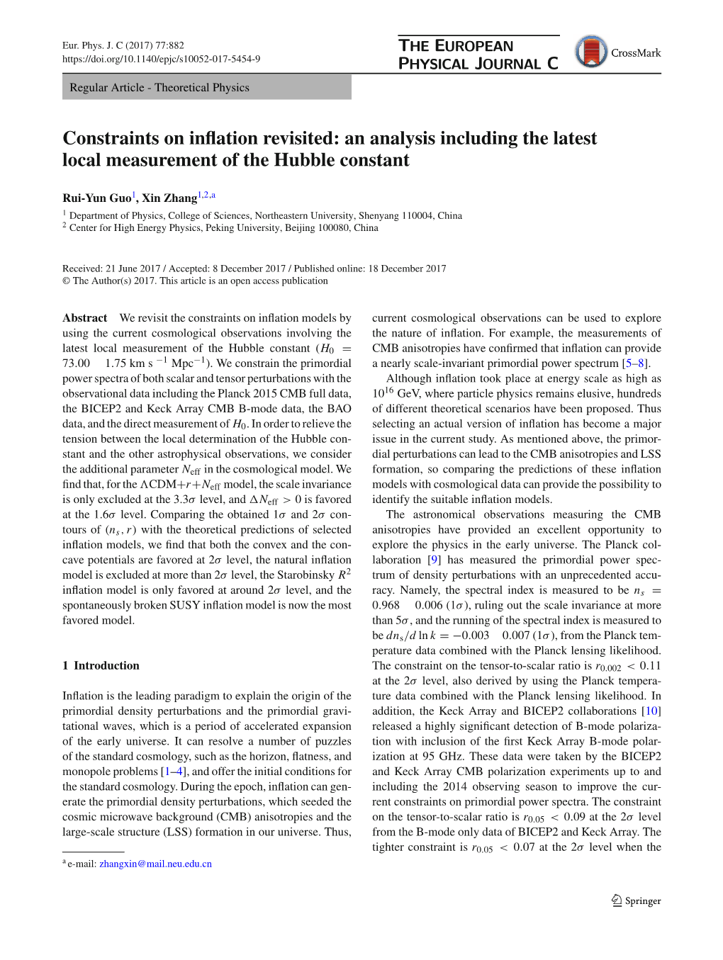 An Analysis Including the Latest Local Measurement of the Hubble Constant