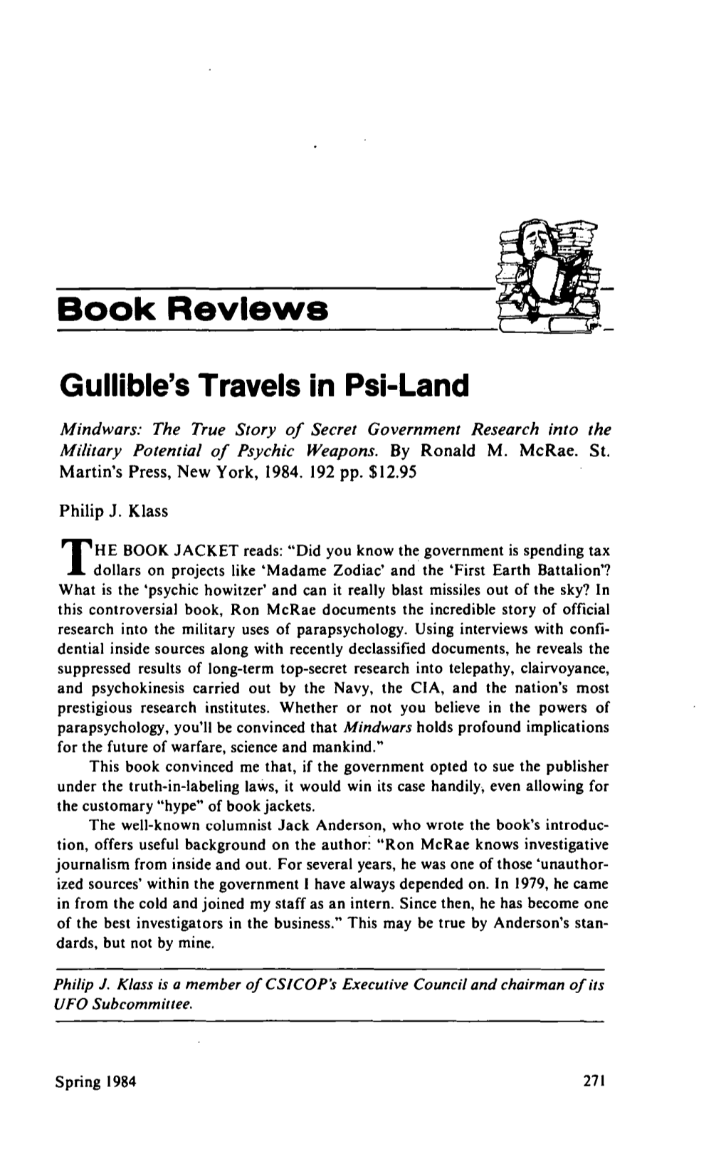 Book Reviews Gullible's Travels in Psi-Land