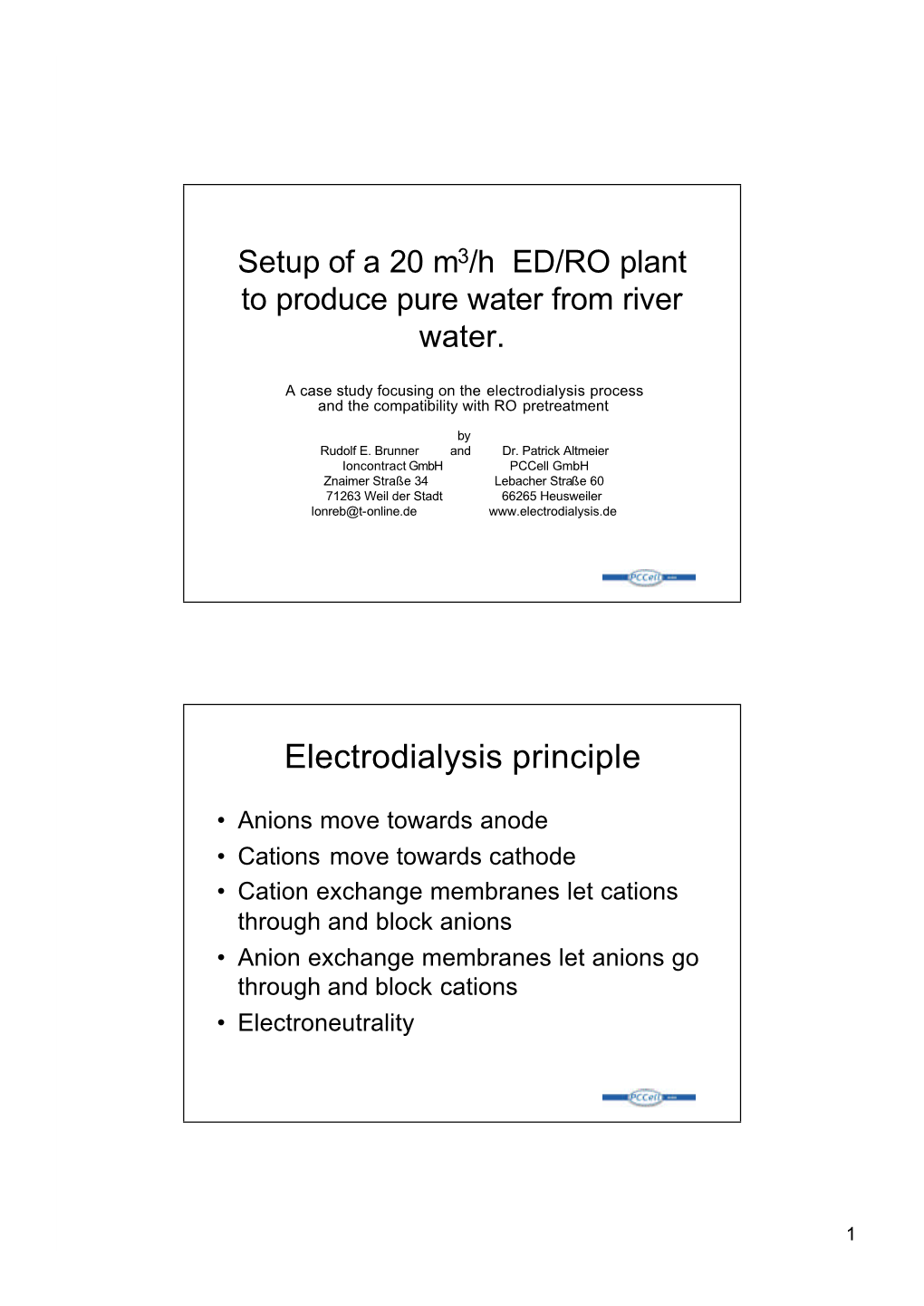 Electrodialysis Principle