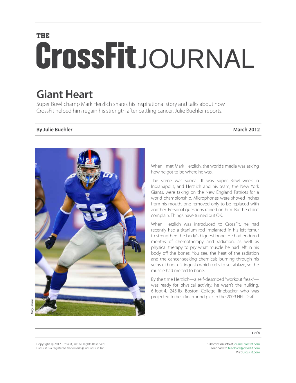 Giant Heart Super Bowl Champ Mark Herzlich Shares His Inspirational Story and Talks About How Crossfit Helped Him Regain His Strength After Battling Cancer