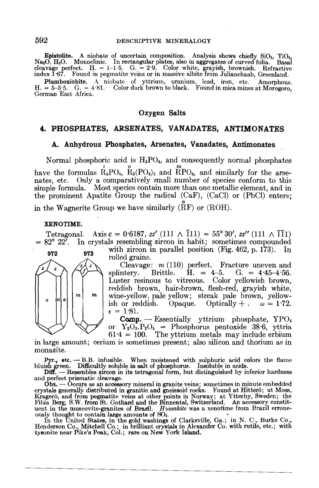 Phosphates, Arsenates, Vanadates, Antimonates A