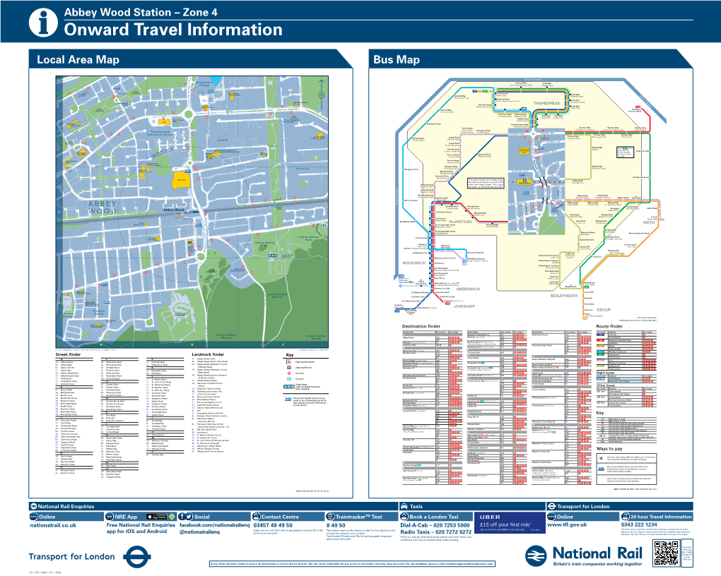 Abbey Wood Station – Zone 4 I Onward Travel Information Local Area Map Bus Map