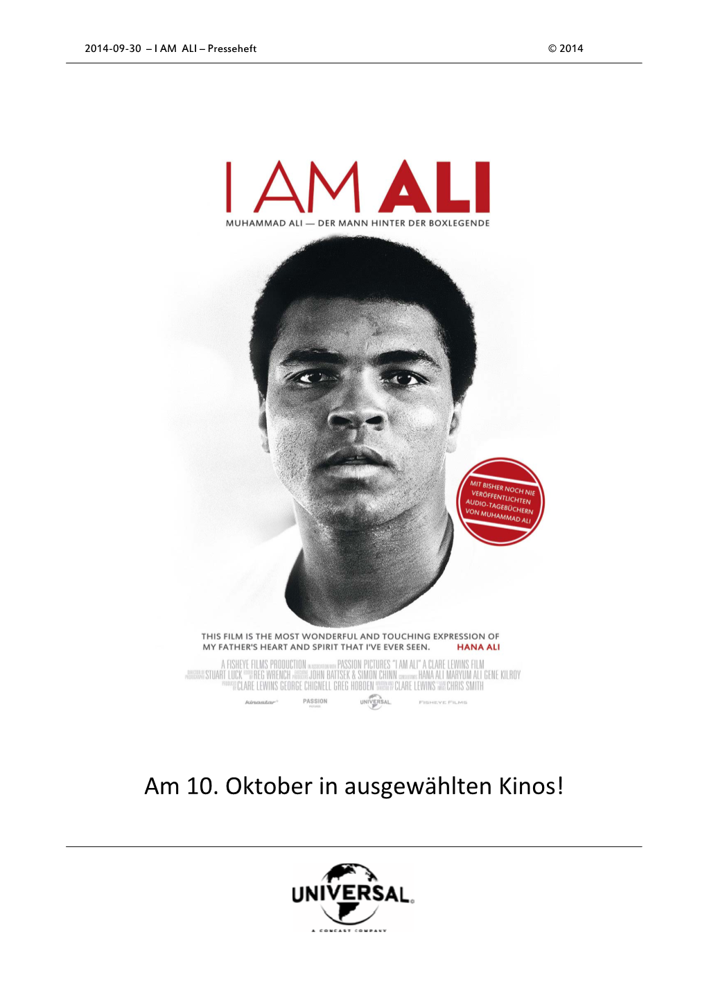 Am 10. Oktober in Ausgewählten Kinos!