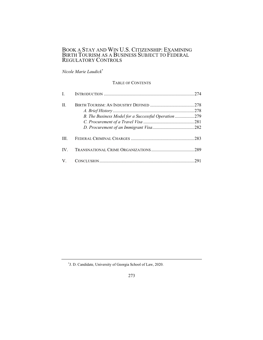 Book a Stay and Win U.S. Citizenship: Examining Birth Tourism As a Business Subject to Federal Regulatory Controls