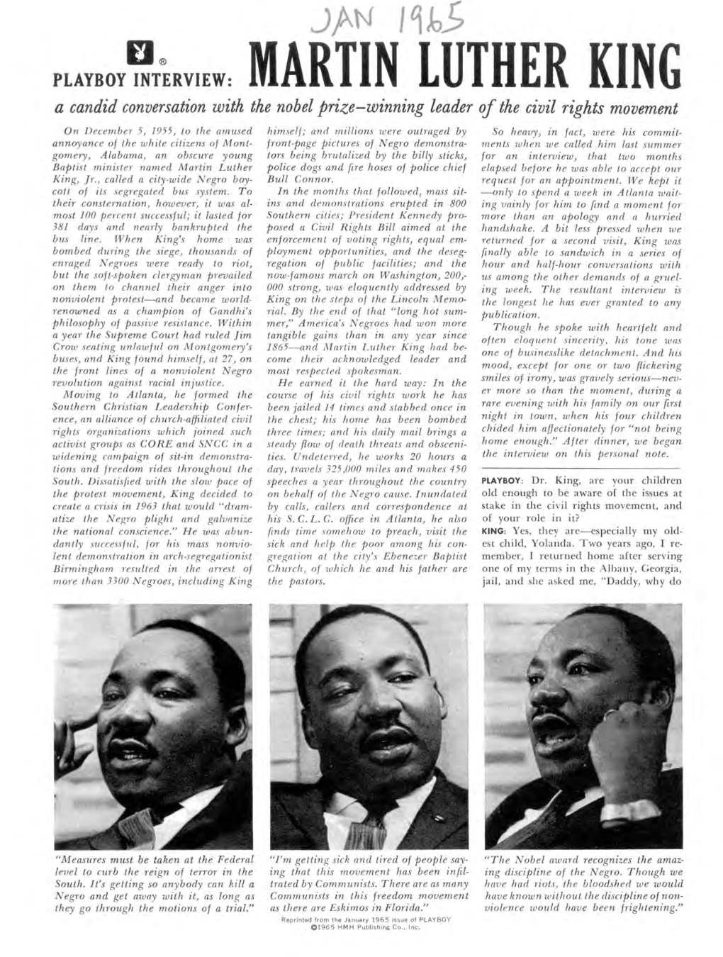 Interview, Martin Luther King, January, 1965