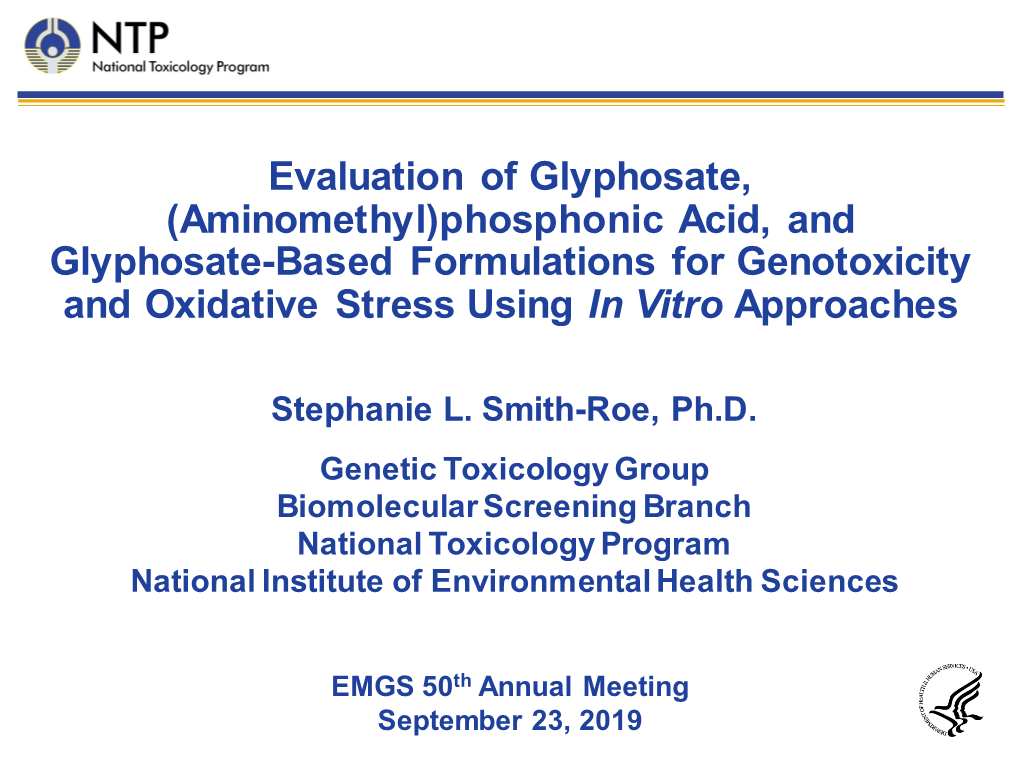 (Aminomethyl)Phosphonic Acid, and Glyphosate-Based Formulations for Genotoxicity and Oxidative Stress Using in Vitro Approaches