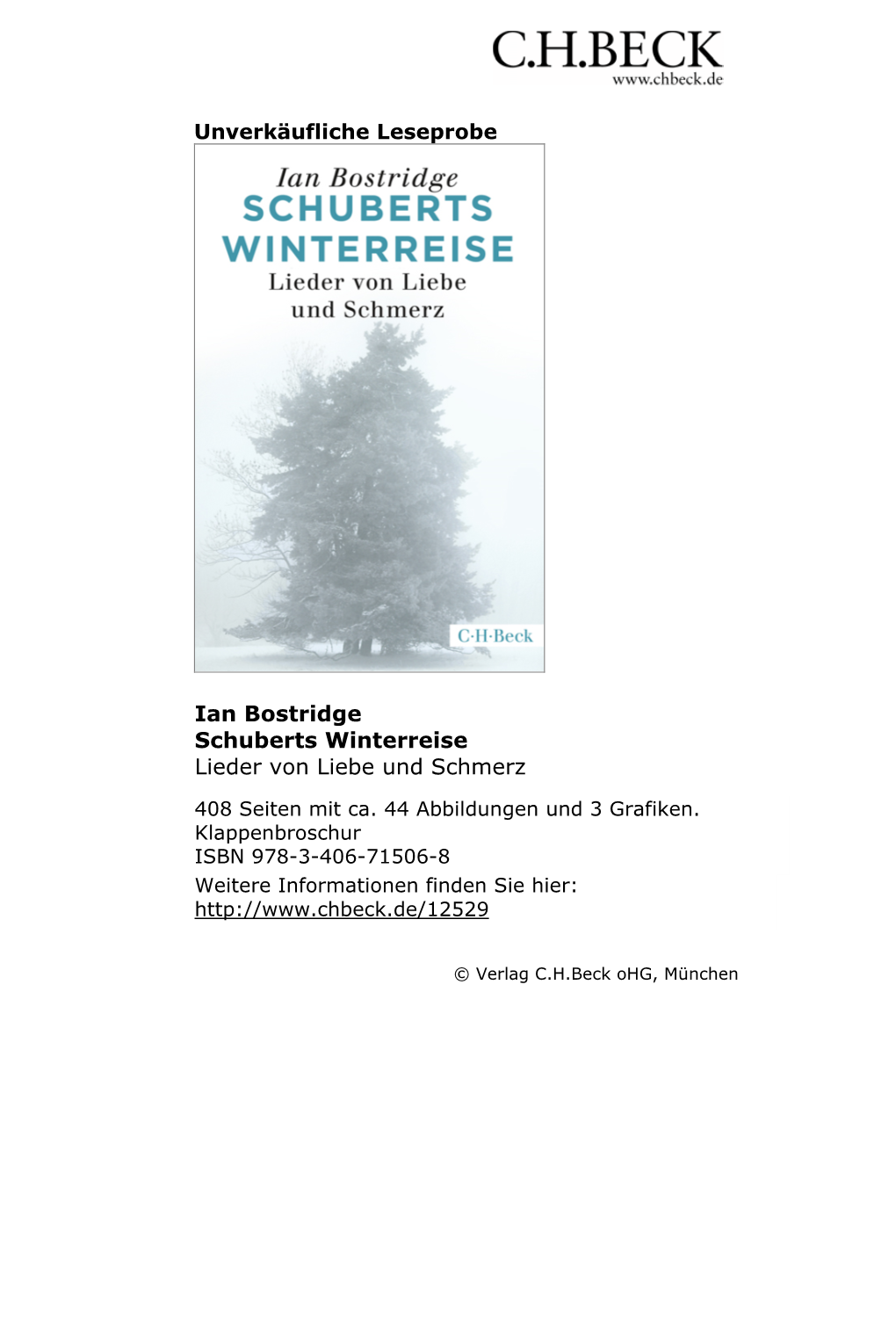 Unverkäufliche Leseprobe Ian Bostridge Schuberts Winterreise