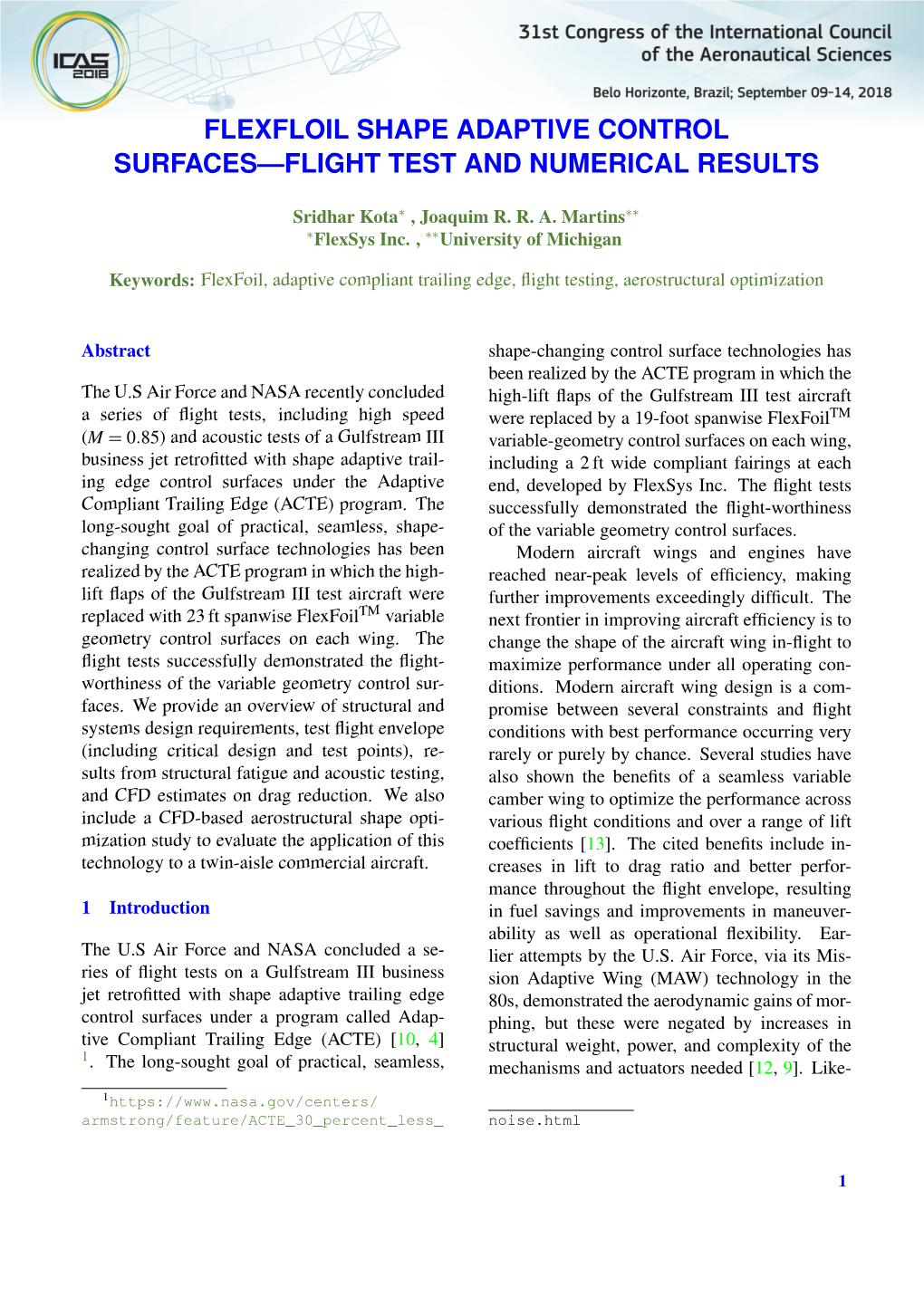 Flexfloil Shape Adaptive Control Surfaces—Flight Test and Numerical Results