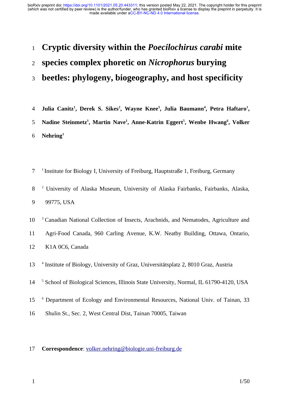 Phylogeny, Biogeography, and Host Specificity