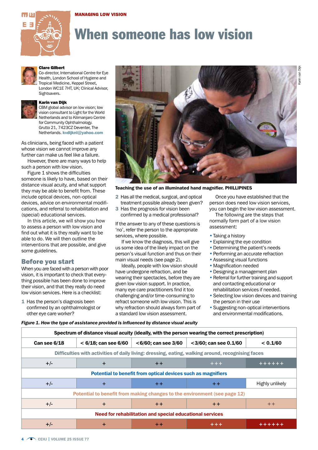 "When Someone Has Low Vision" Community Eye Health Journal Vol