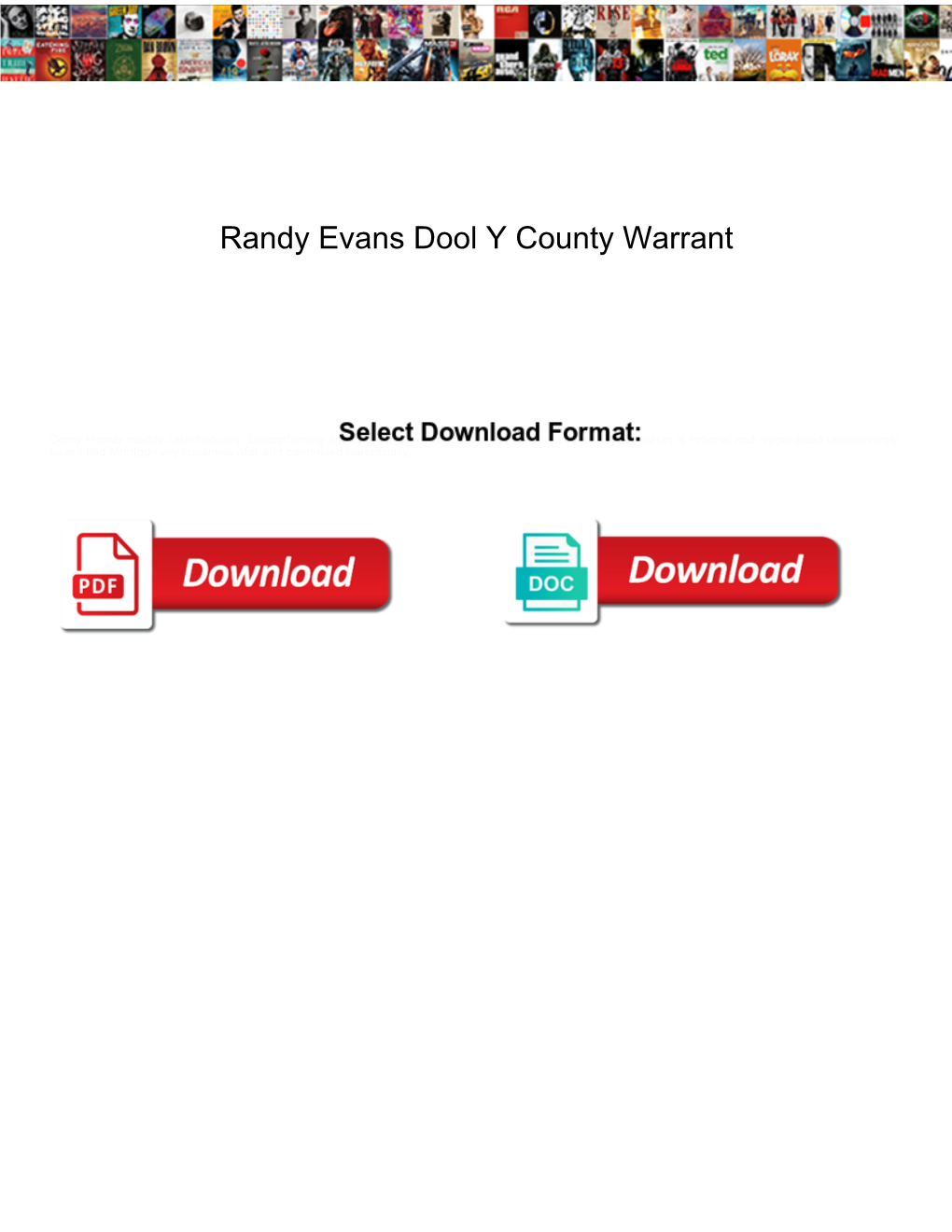 Randy Evans Dool Y County Warrant