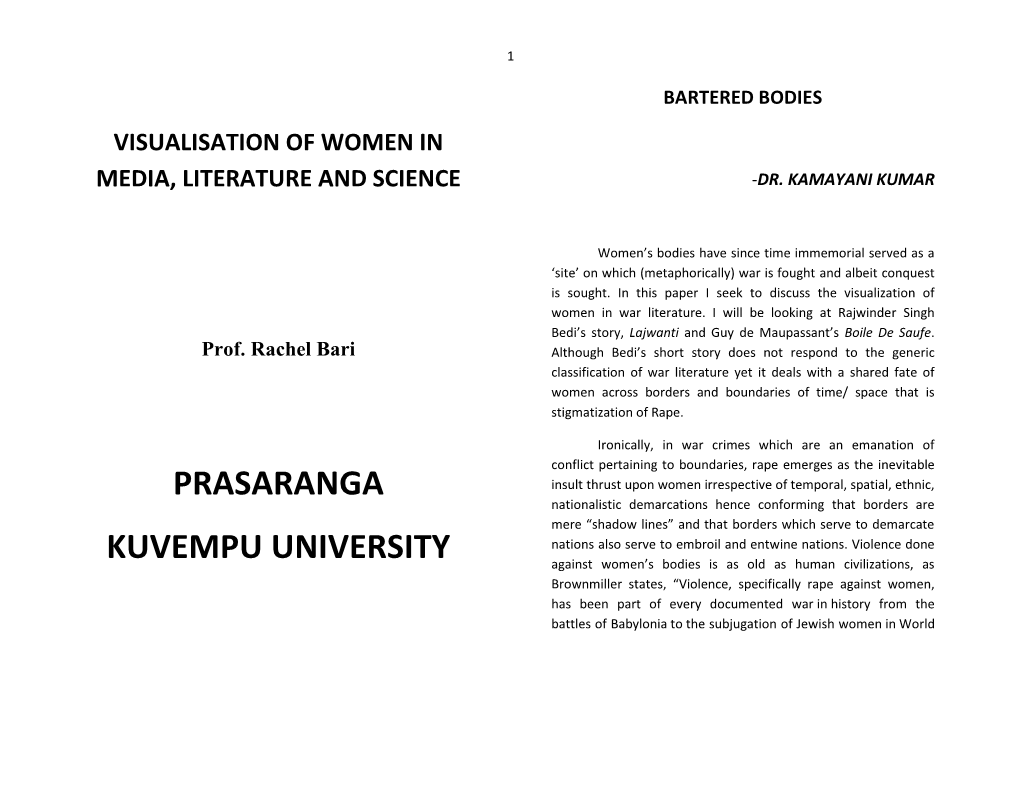 Visualisation of Women in Media, Literature and Science -Dr