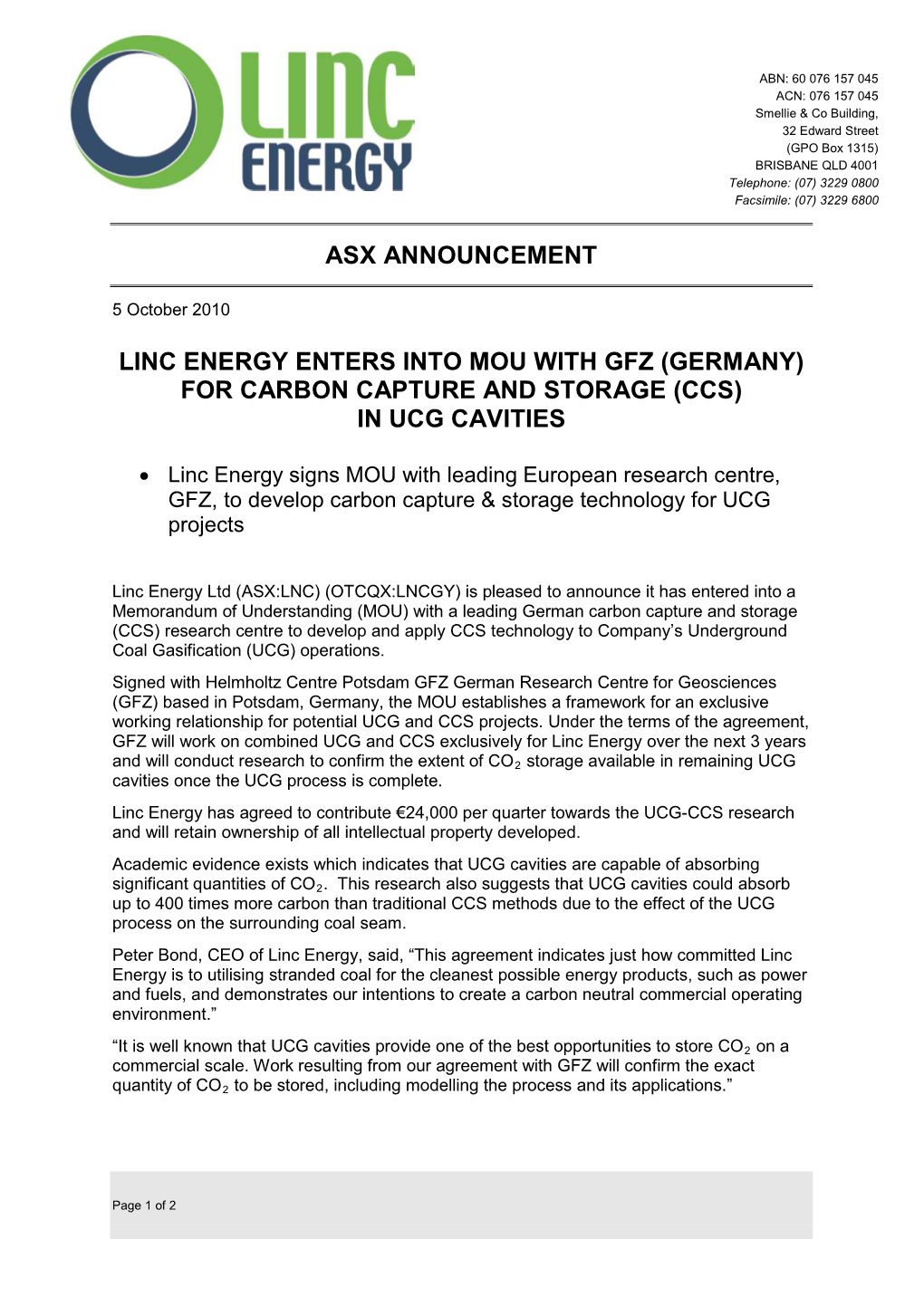 Asx Announcement