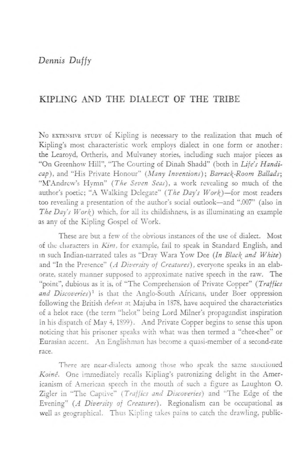 Kipling and the Dialect of the Tribe