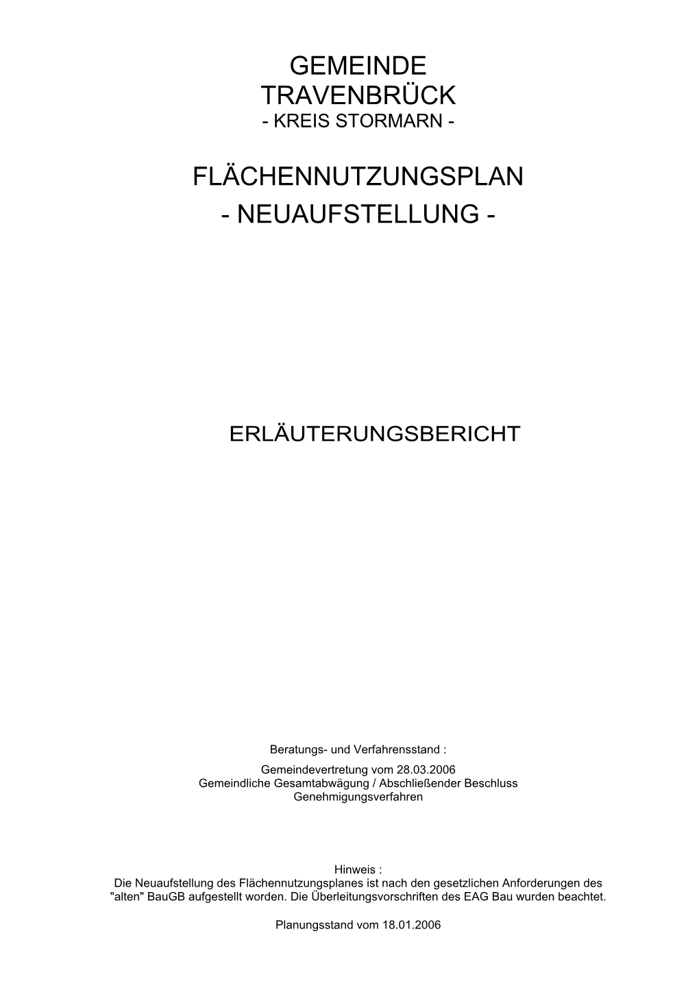 Gemeinde Travenbrück Flächennutzungsplan