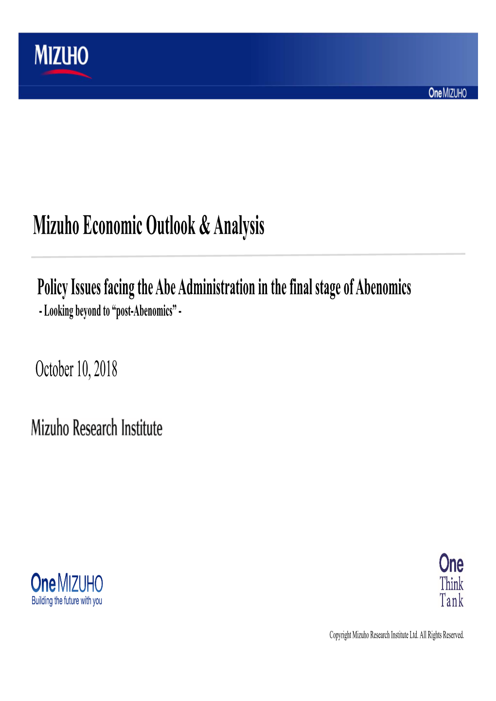 Mizuho Economic Outlook & Analysis