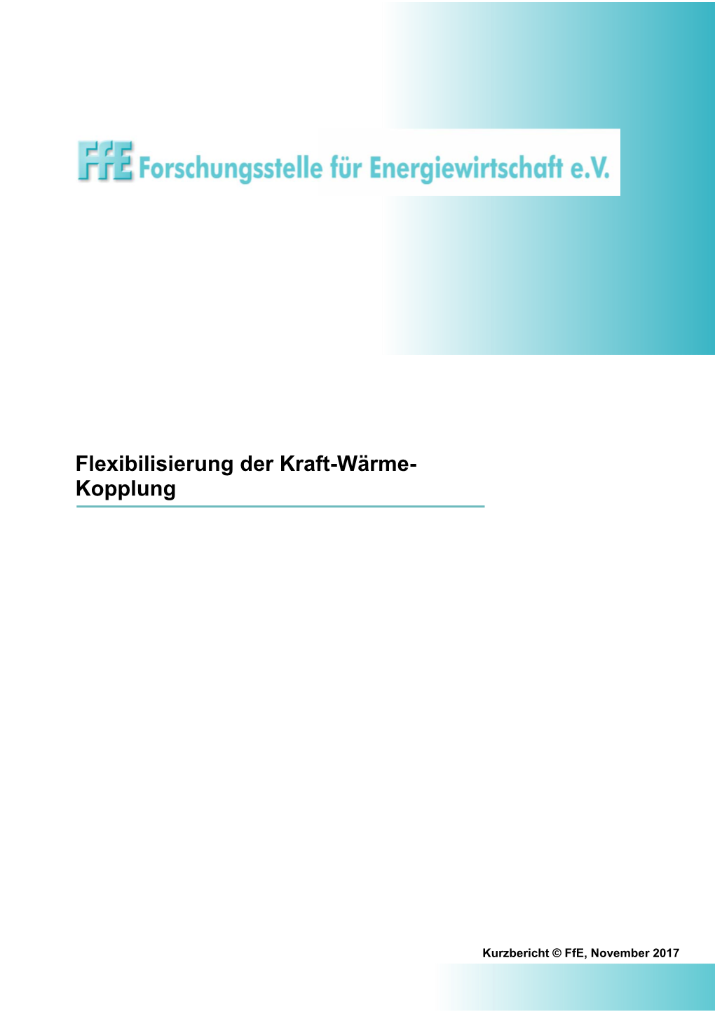 Kurzstudie Flexibilisierung Der Kraft-Wärme-Kopplung