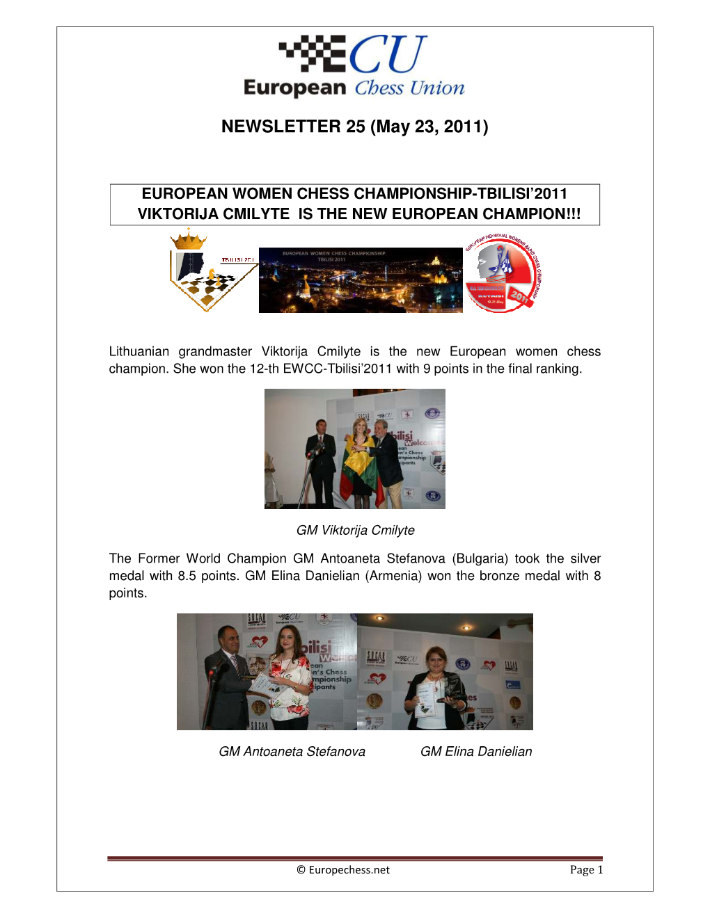 NEWSLETTER 25 (May 23, 2011)