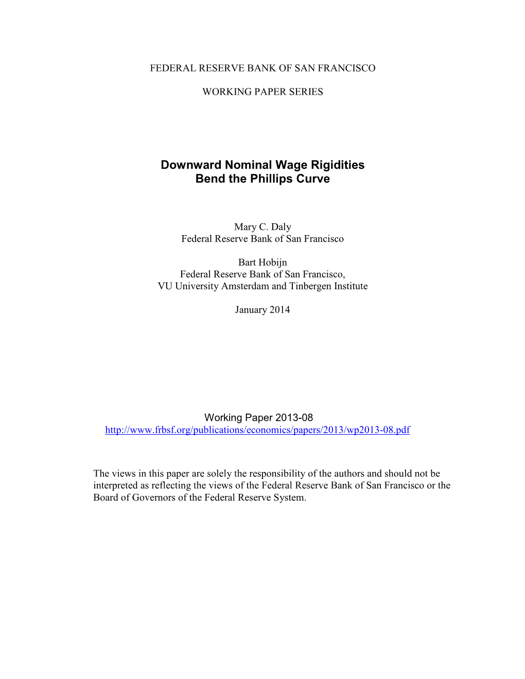 Downward Nominal Wage Rigidities Bend the Phillips Curve