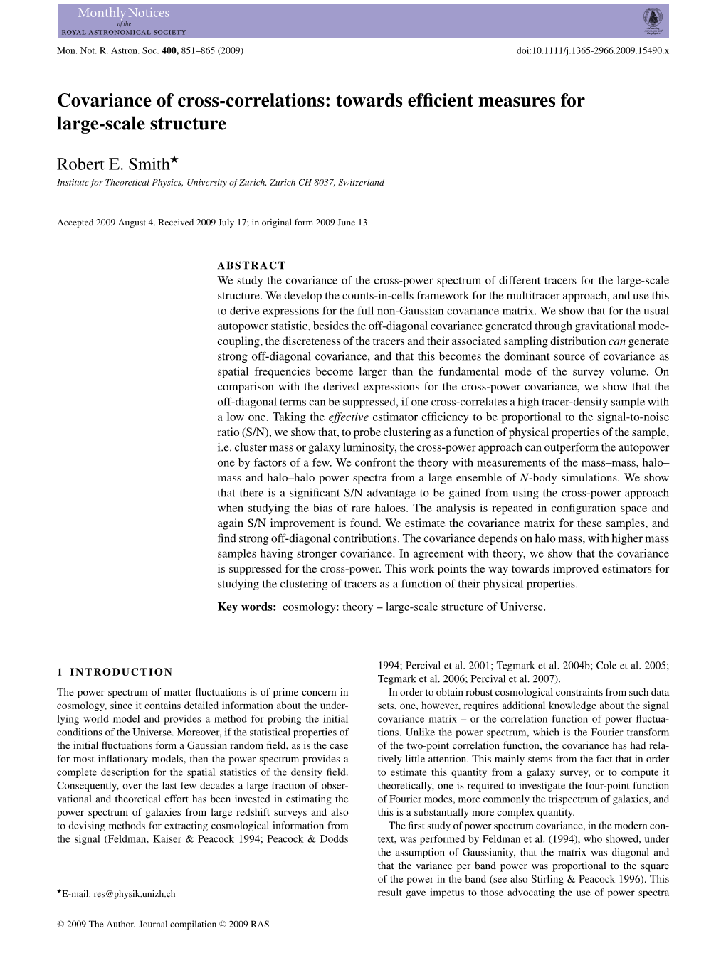 Covariance of Cross-Correlations: Towards Efﬁcient Measures for Large-Scale Structure