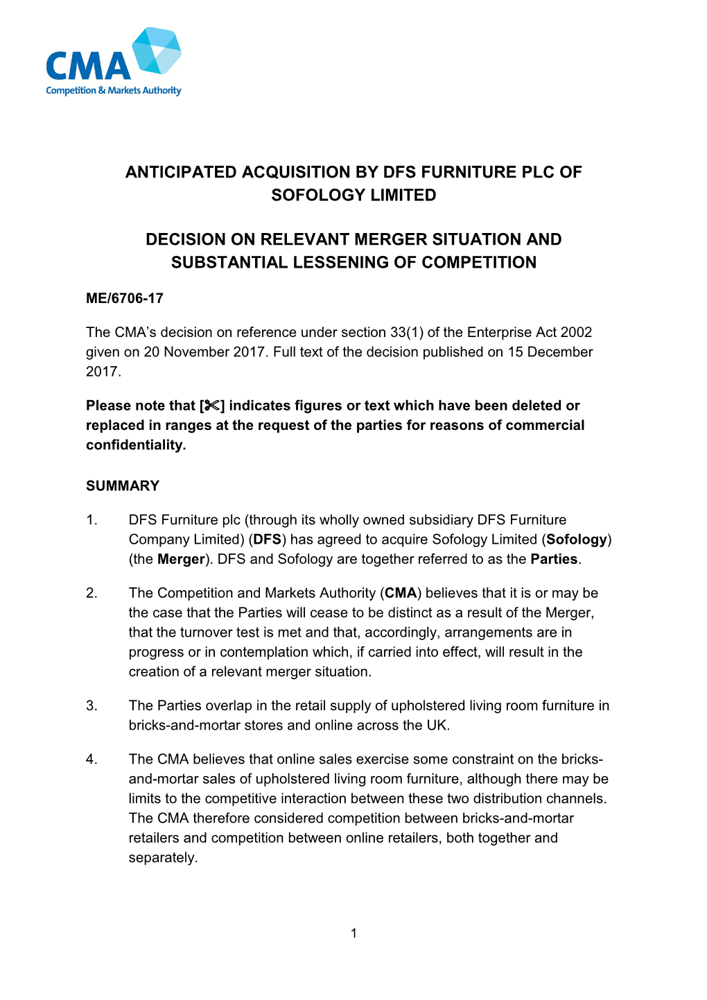 Dfs-Sofology-Decision-On-Merger.Pdf