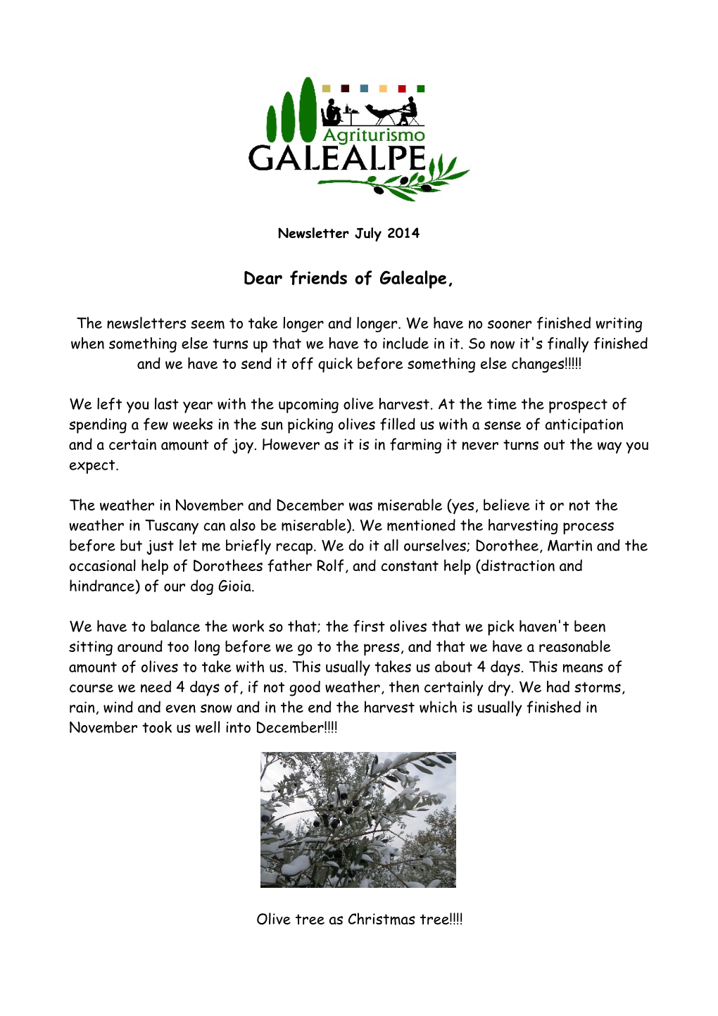 Dear Friends of Galealpe