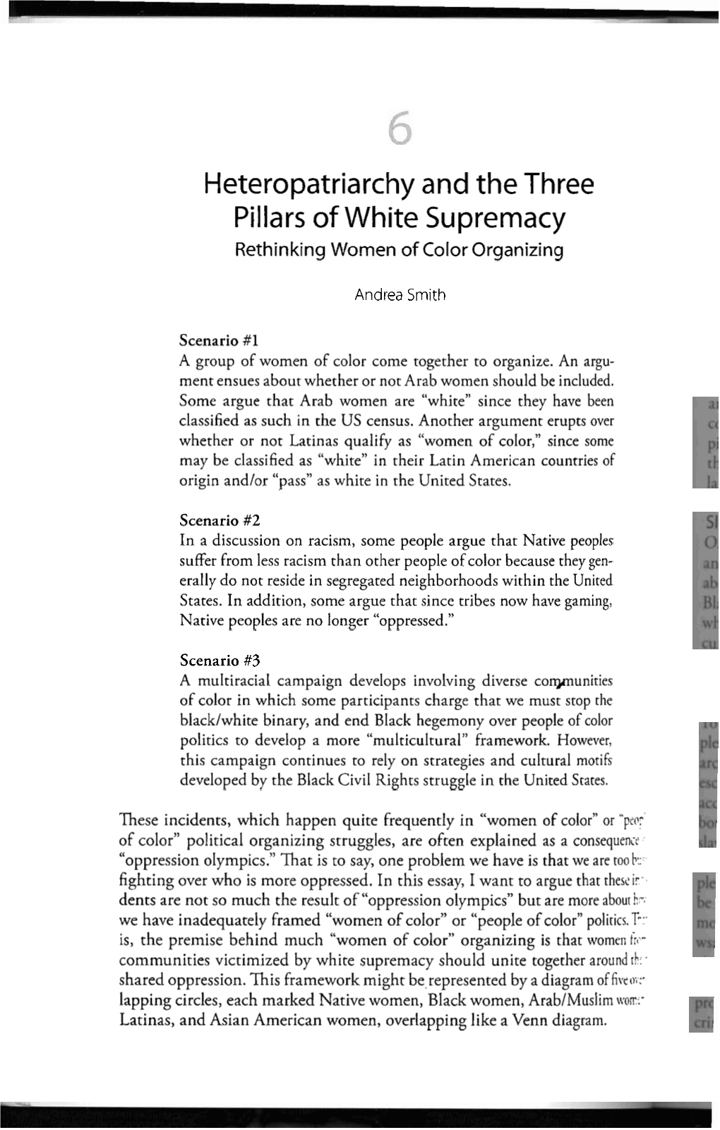 Heteropatriarchy and the Three Pillars of White Supremacy Rethinking Women of Color Organizing