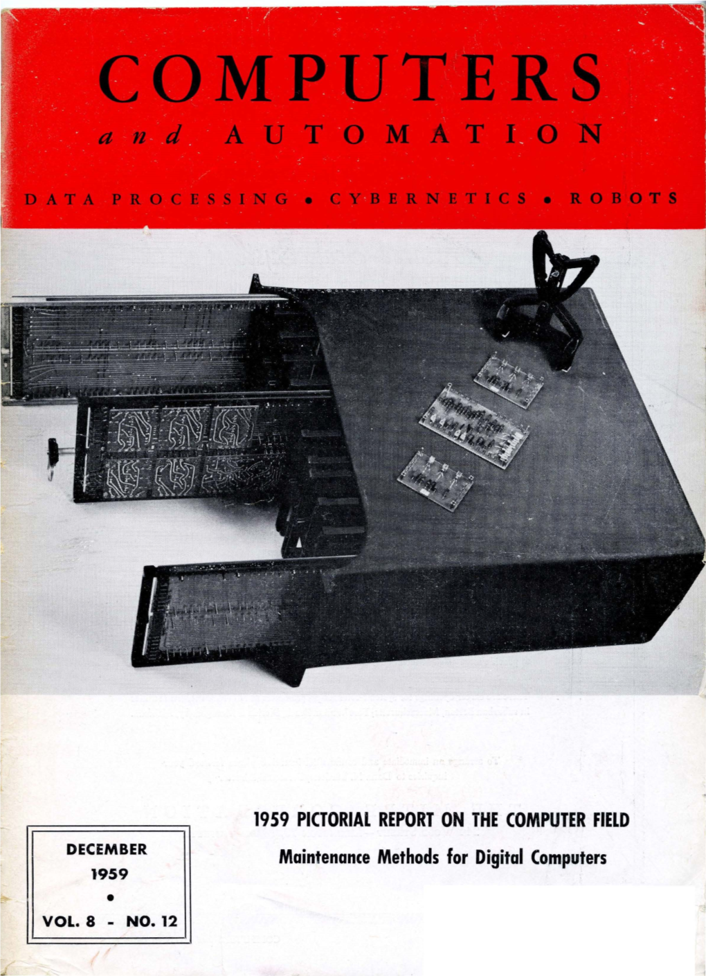 Maintenance Methods for Digital Computers 1959 • VOL